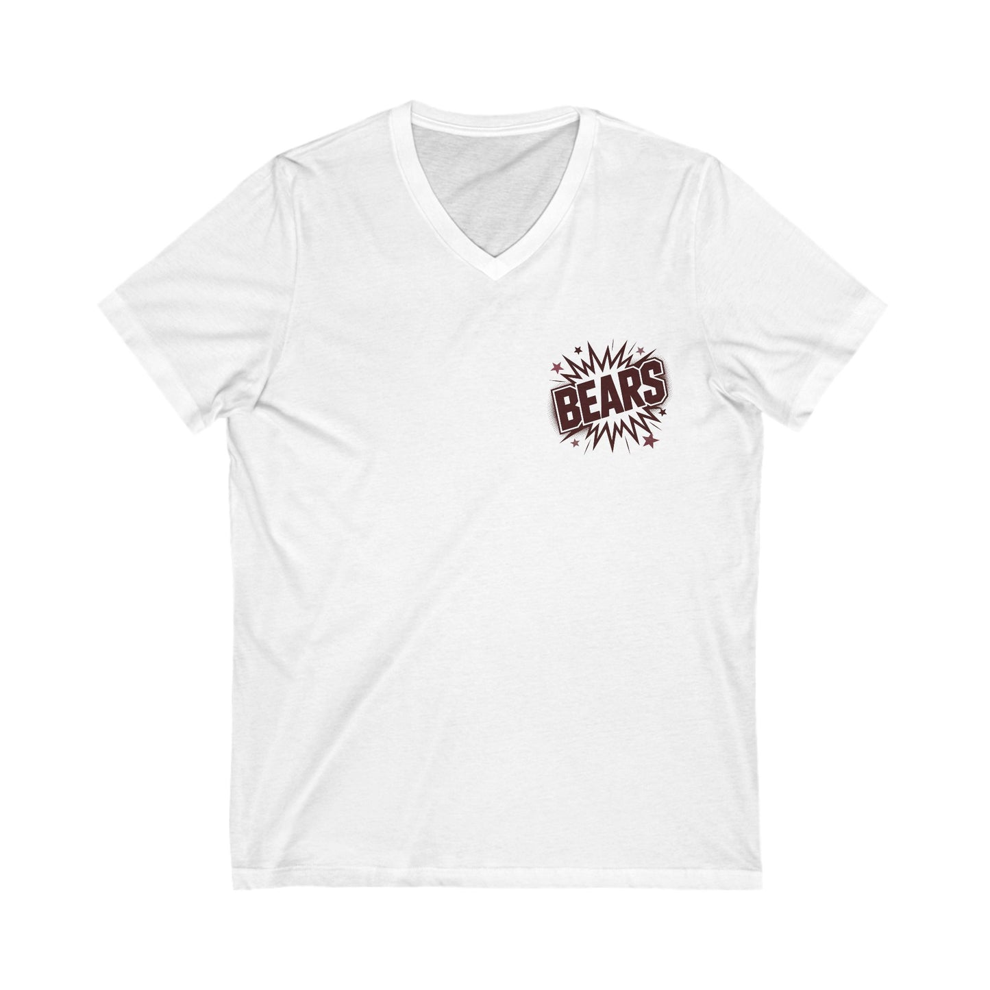 Maroon and White V-Neck, Cheerful Game Day Tee, Sport Fan Shirt, Team Spirit T-Shirt, Unisex V-Neck, Winning Vibes, Perfect for Sports Events