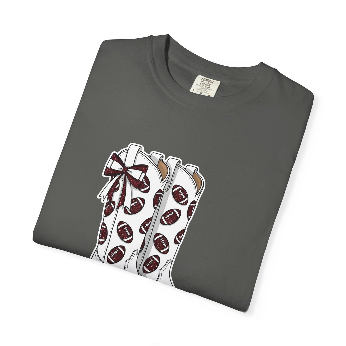 Maroon and White Spirit Wear, Cowboy Boots Graphic T-Shirt, Western Apparel, Country Music Shirt, Cute Gift for Her, Summer Style, Festival Outfit