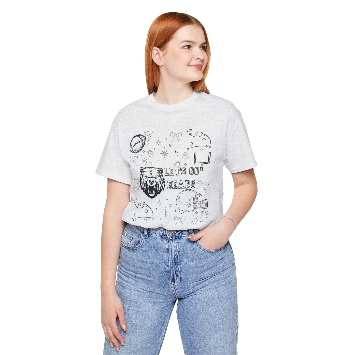 Bear Football Fan Tee – Perfect for Game Days, Sporty Casual Wear, Gifts for Sports Lovers, Unisex Tee, Holiday Apparel