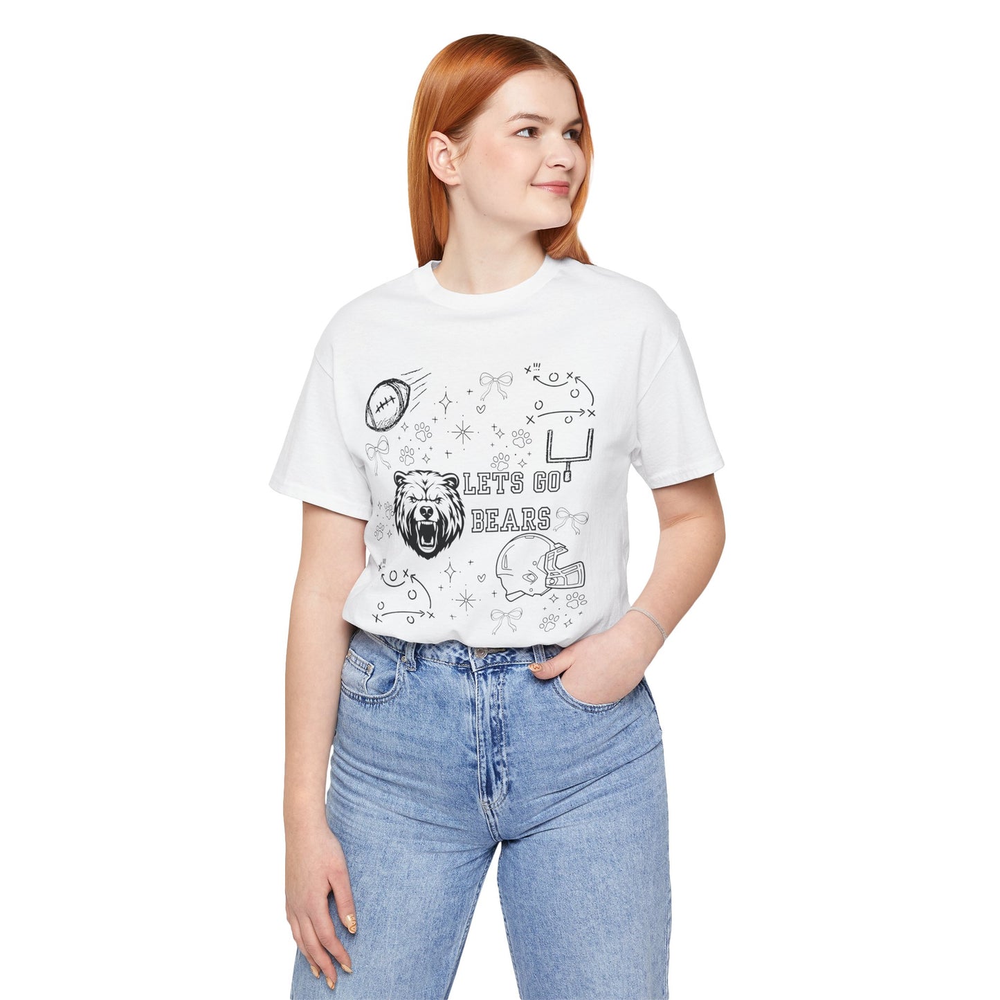 Bear Football Fan Tee – Perfect for Game Days, Sporty Casual Wear, Gifts for Sports Lovers, Unisex Tee, Holiday Apparel