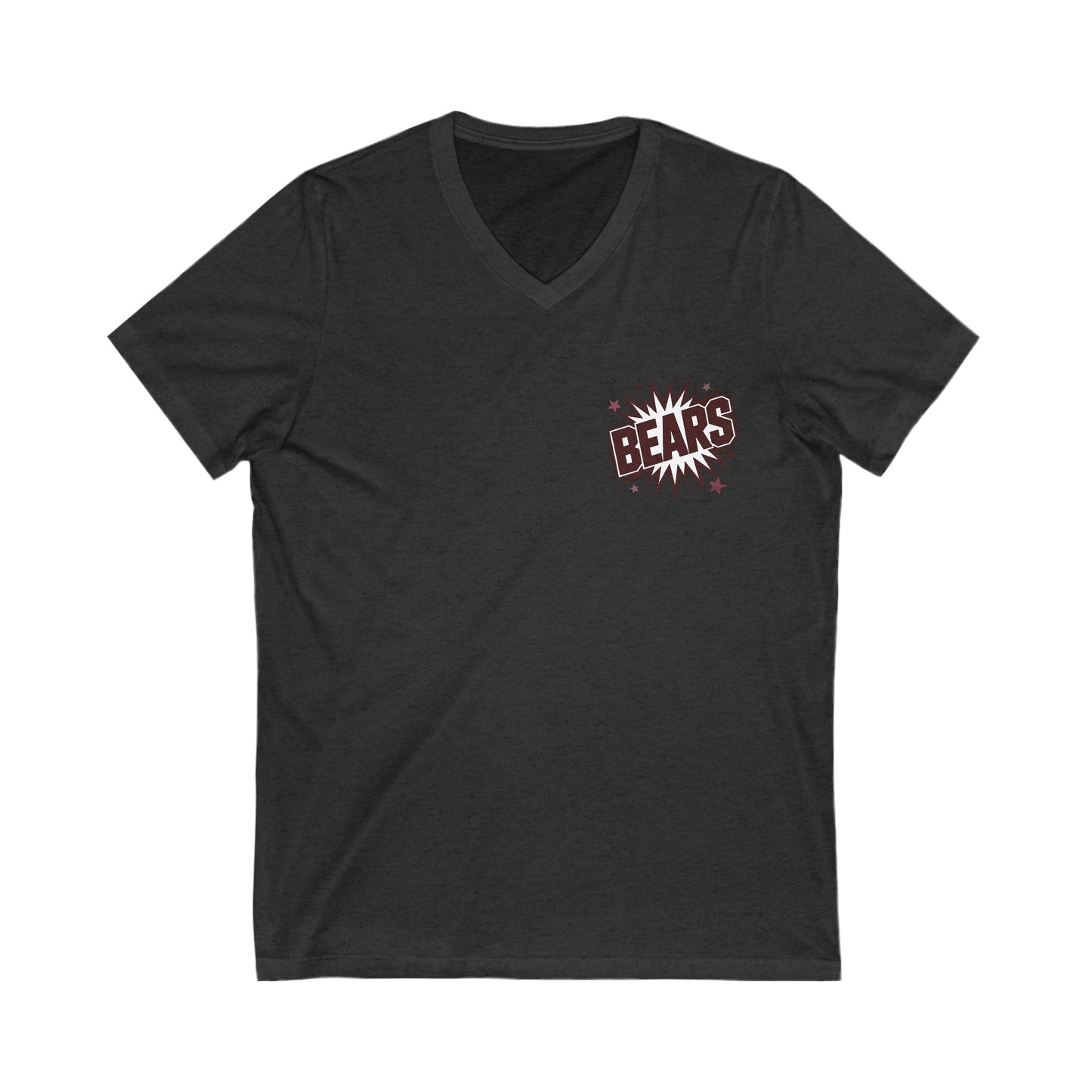 Maroon and White V-Neck, Cheerful Game Day Tee, Sport Fan Shirt, Team Spirit T-Shirt, Unisex V-Neck, Winning Vibes, Perfect for Sports Events