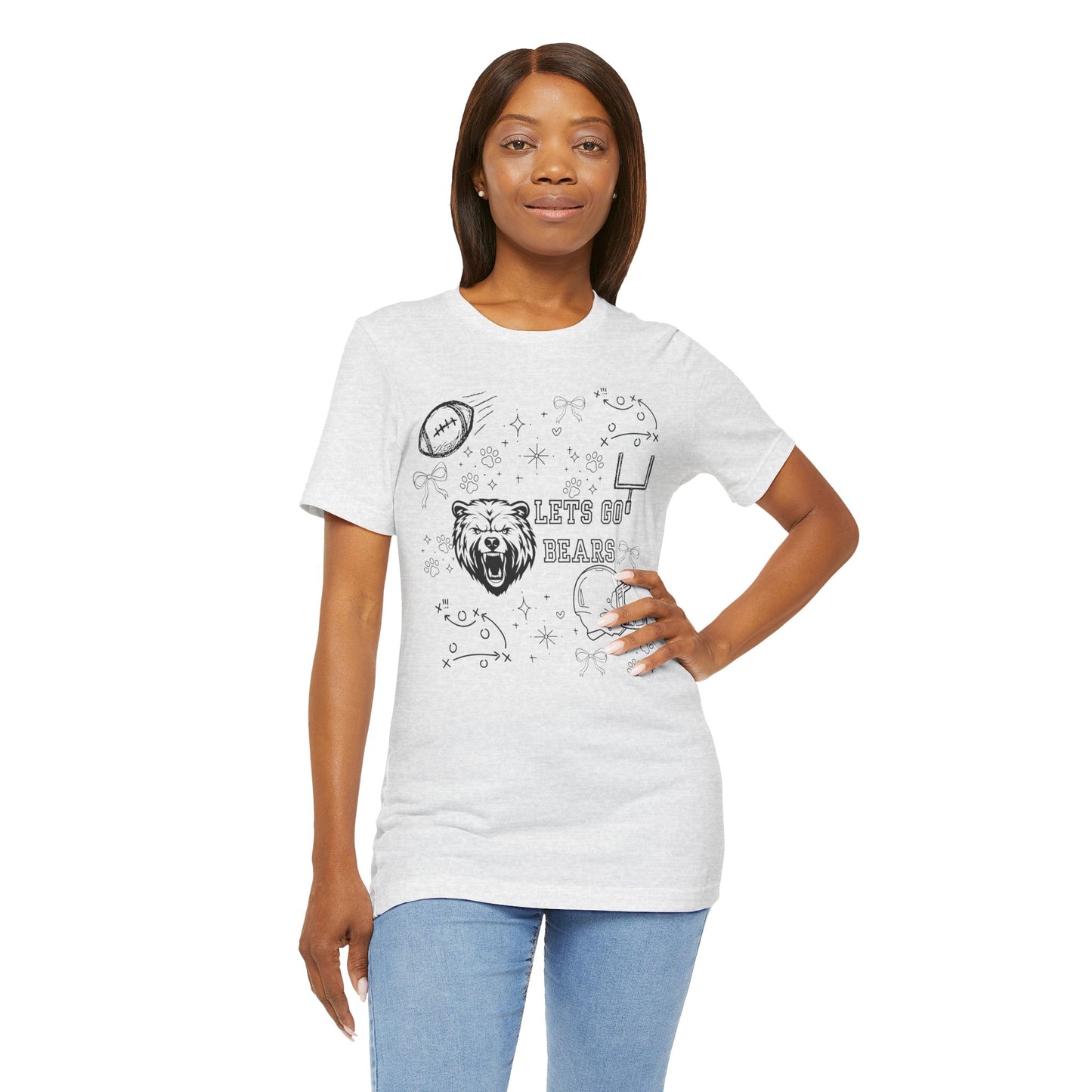 Bear Football Fan Tee – Perfect for Game Days, Sporty Casual Wear, Gifts for Sports Lovers, Unisex Tee, Holiday Apparel