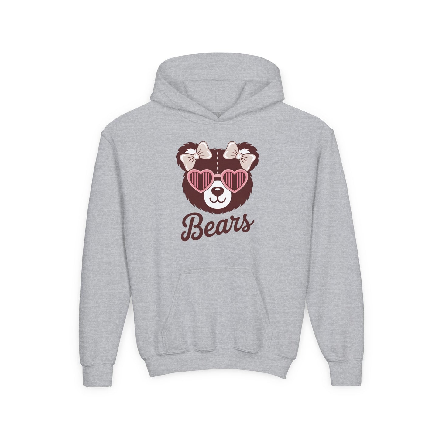 Cute Bear Themed Youth Hoodie, Perfect for Cozy Days, Great for Gifts, Unique Bear Sweatshirt, Fun Animal Apparel, Pajama Top, Kids' Wear