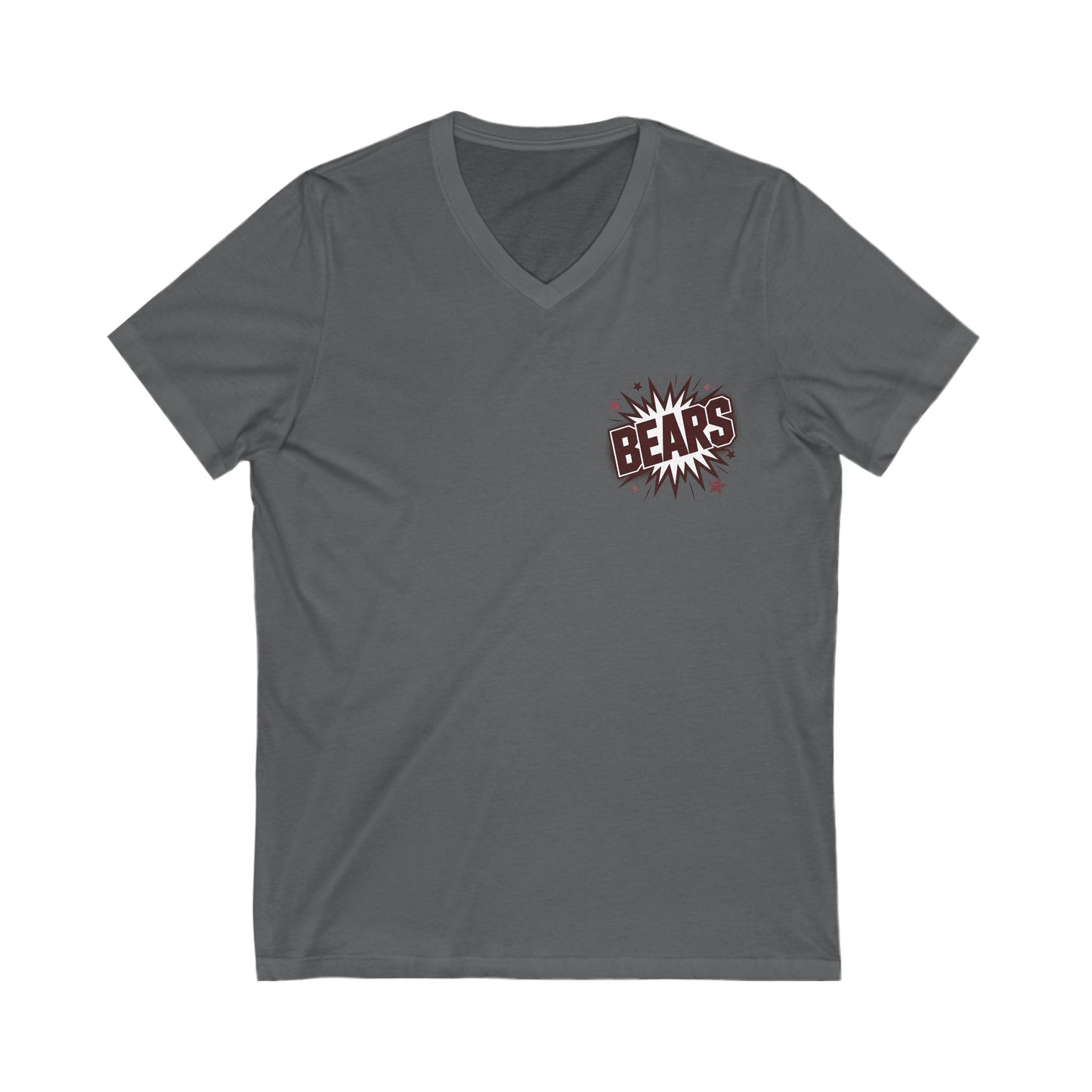 Maroon and White V-Neck, Cheerful Game Day Tee, Sport Fan Shirt, Team Spirit T-Shirt, Unisex V-Neck, Winning Vibes, Perfect for Sports Events