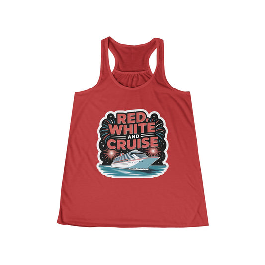 Patriotic Women's Racerback Tank Top - Perfect for July 4th Celebrations, Summer BBQs, Beach Days, Fireworks Events, Red White and Cruise.