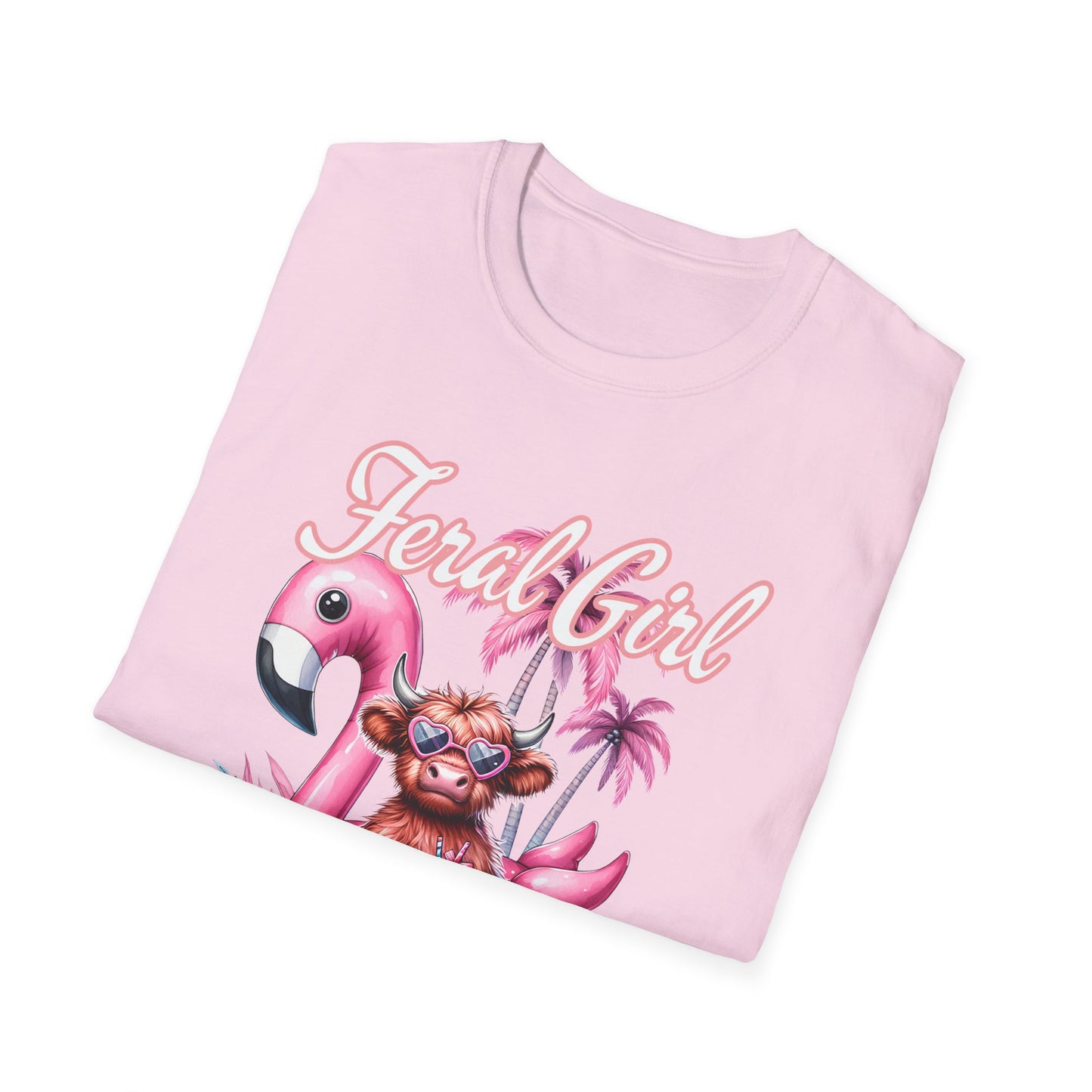 Highland Floral Girl Summer T-Shirt, Summer Apparel, Vacation Tee, Tropical Shirt, Beach Outfit, Gift for Her