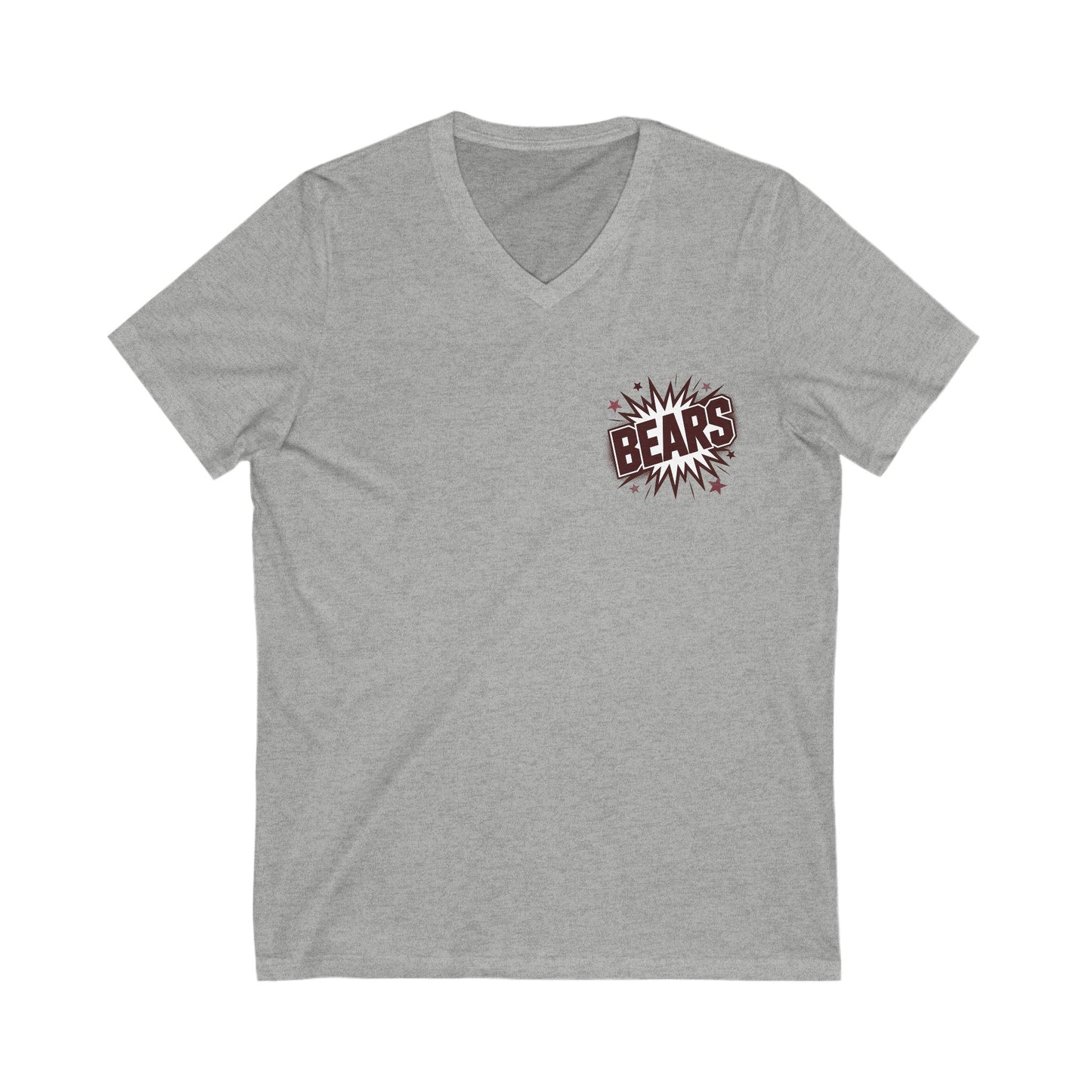 Maroon and White V-Neck, Cheerful Game Day Tee, Sport Fan Shirt, Team Spirit T-Shirt, Unisex V-Neck, Winning Vibes, Perfect for Sports Events