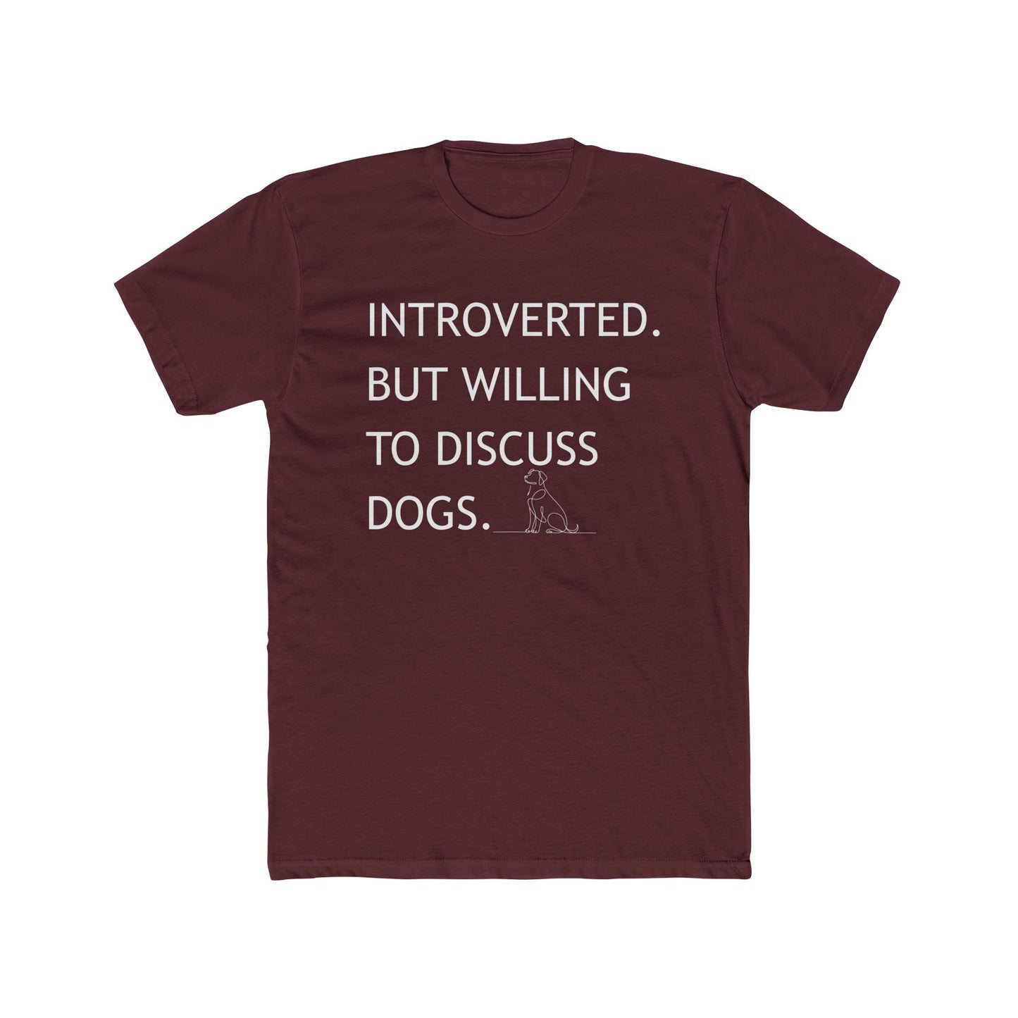 Introverted Dog Lover Tee, Funny Tee for Dog Owners, Unisex Cotton Tee, Pet Lover Gift, Casual Wear, Introvert Humor