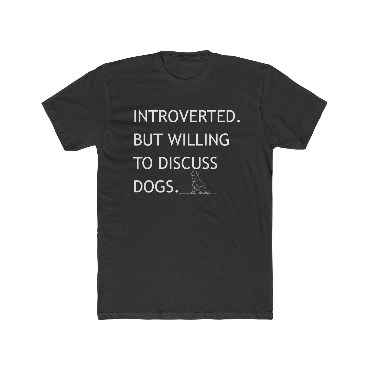 Introverted Dog Lover Tee, Funny Tee for Dog Owners, Unisex Cotton Tee, Pet Lover Gift, Casual Wear, Introvert Humor