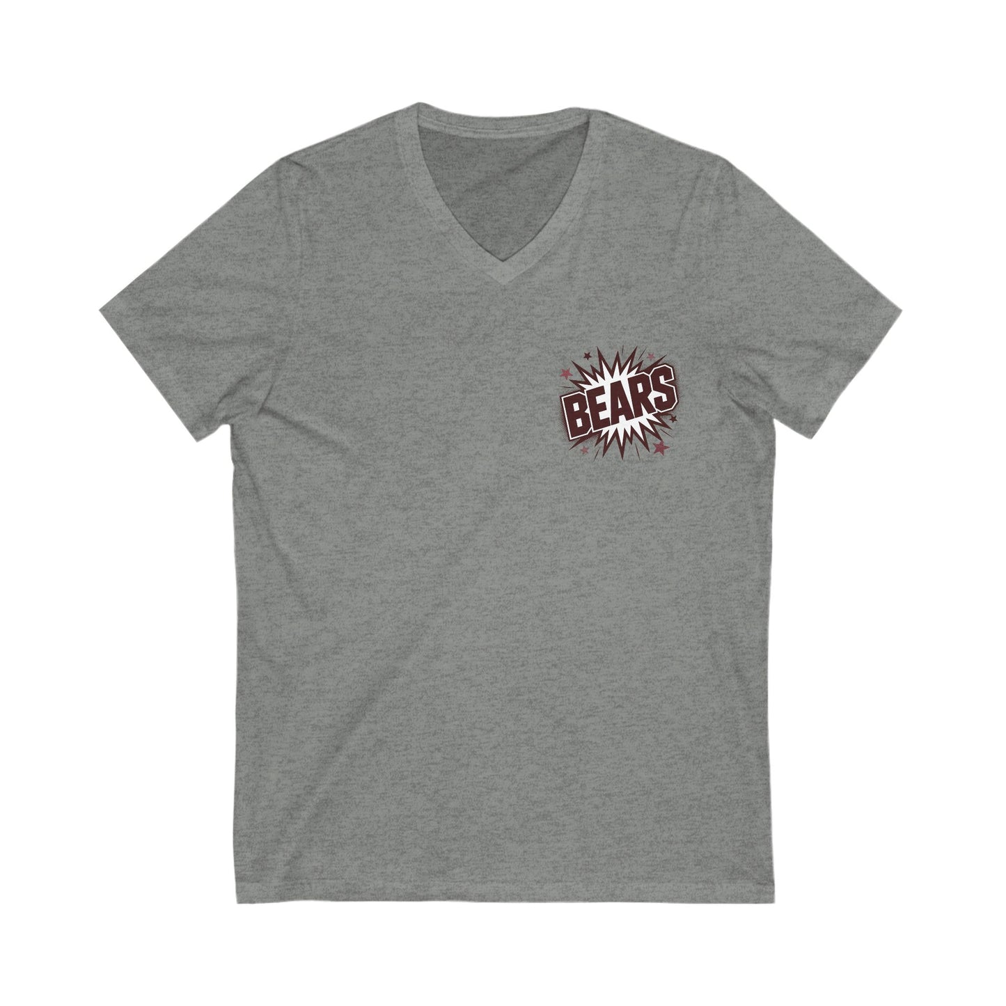 Maroon and White V-Neck, Cheerful Game Day Tee, Sport Fan Shirt, Team Spirit T-Shirt, Unisex V-Neck, Winning Vibes, Perfect for Sports Events