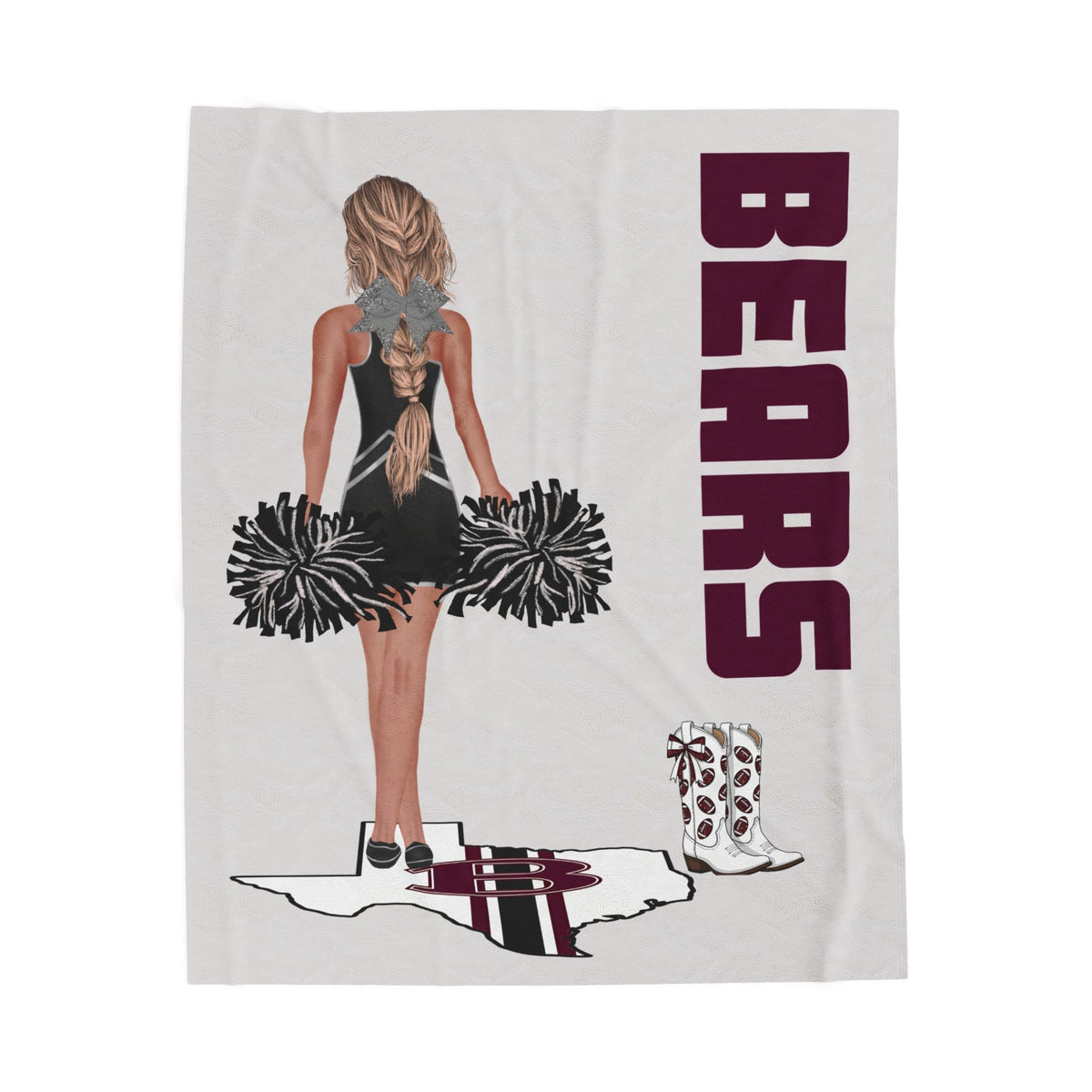 Bears Cheerleader Velveteen Plush Blanket